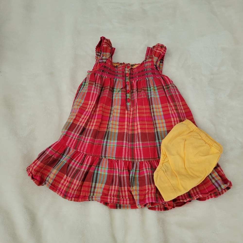 GAP Kids Plaid Dress with Yellow Bloomers